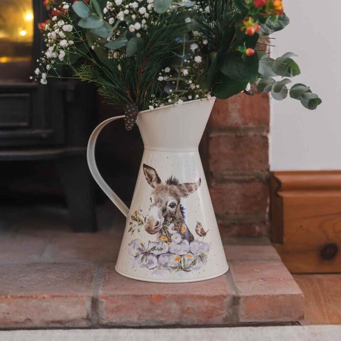 Wrendale Designs Fine and Dandy Donkey Flower Jug - in the home